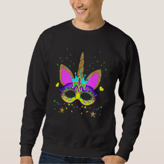 Unicorn And Mask Mardi Gras Shirt Girl Kid Toodler