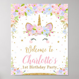 Unicorn Anniversaire Affiche de bienvenue Décor