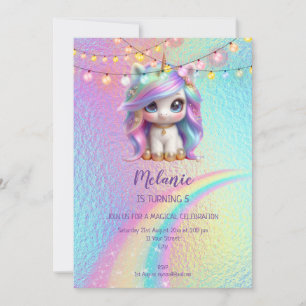 Unicorn Anniversaire Fête Fille Invitation