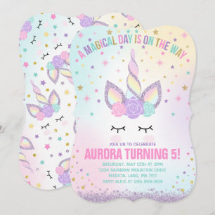 Unicorn Anniversaire Invitation Magique Unicorn Pa