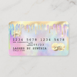 Unicorn Aquarell Glitzer Tropfen Kreditkarte Tropf Visitenkarte