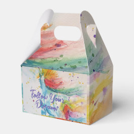Unicorn Aquarellbogen Befolgen Sie Ihre Träume Geschenkschachtel