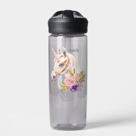 Unicorn Aquarellfarben Blume Wasserflasche hinzufü Trinkflasche