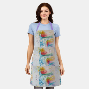 Unicorn Aquarellmalerei Lila Frauen Schürze
