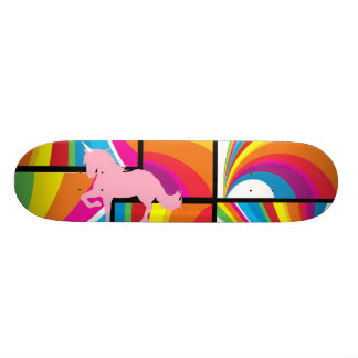 Unicorn Arc-en-ciel nuages Planche de skateboard