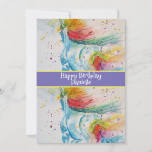 Unicorn Art Childs Girls Birthday Invitation
