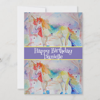 Unicorn Art Kinder Girls Birthday Einladung