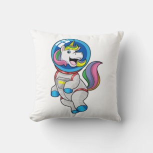 Unicorn as Astronaut in Space Kissen