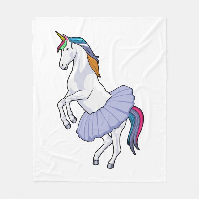 Unicorn at Ballet with Skirt Fleecedecke (Vorderseite)