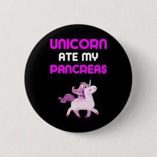 Unicorn Ate My Pankreas Fun Diabetes Mädchen Kinde Button