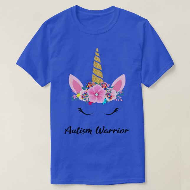 Unicorn Autismus Krieger unterstützen Autismus Kri T-Shirt (Design vorne)