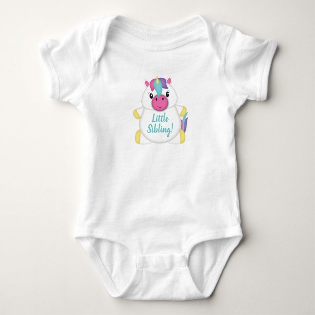 Unicorn Baby Dusche Aquamarin Baby Strampler (Vorderseite)