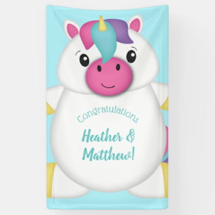 Unicorn Baby Dusche Aquamarin Banner