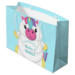 Unicorn Baby Dusche Aquamarin Große Geschenktüte