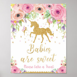 Unicorn Baby Dusche Leckerei Gefallen Schildkröte Poster