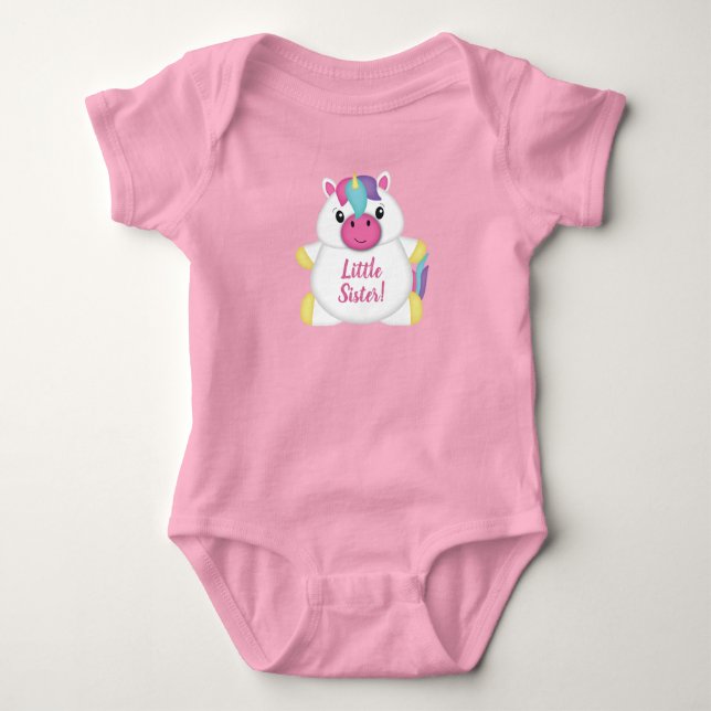 Unicorn Baby Dusche Rosa Baby Strampler (Vorderseite)