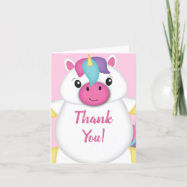 Unicorn Baby Dusche Rosa Dankeskarte