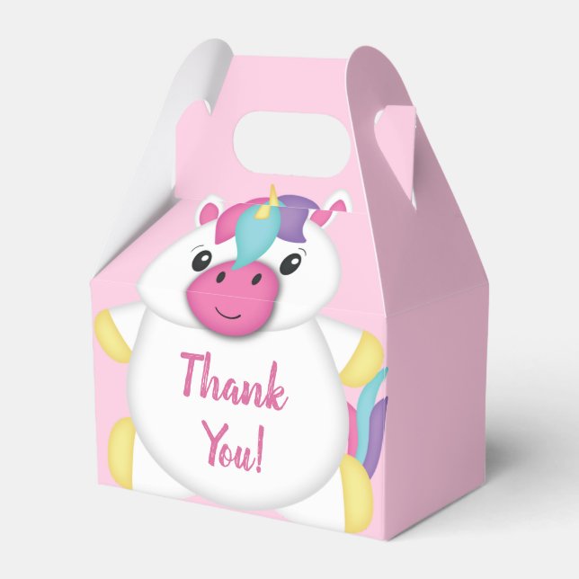 Unicorn Baby Dusche Rosa Geschenkschachtel (Vorderseite)