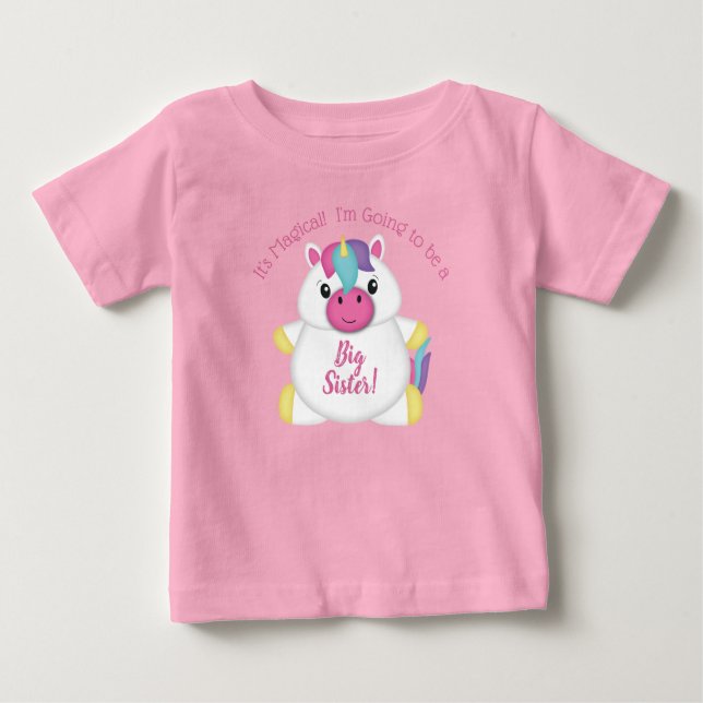 Unicorn Baby Dusche Rosa T-shirt (Vorderseite)