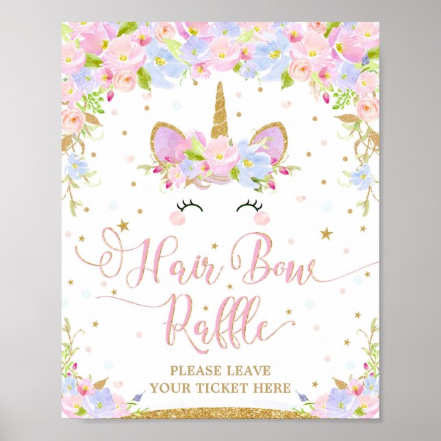 Unicorn Baby Duschkabine Raffle Schildkröte Plakat (Vorne)