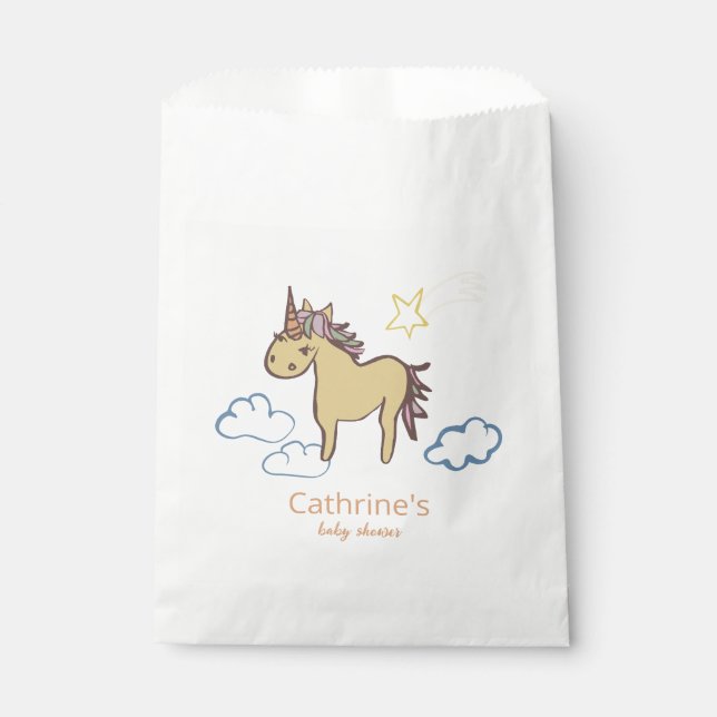 Unicorn Baby Duwer Gender Neutral Geschenktütchen (Vorderseite)