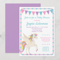 Unicorn Baby Duwer Invitation Geschlecht neutral