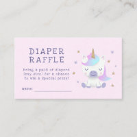 Unicorn Baby Shower Diaper Raffle Ticket