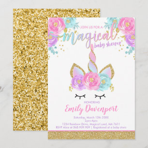 Unicorn Baby Shower Einladung Magical Baby Shower