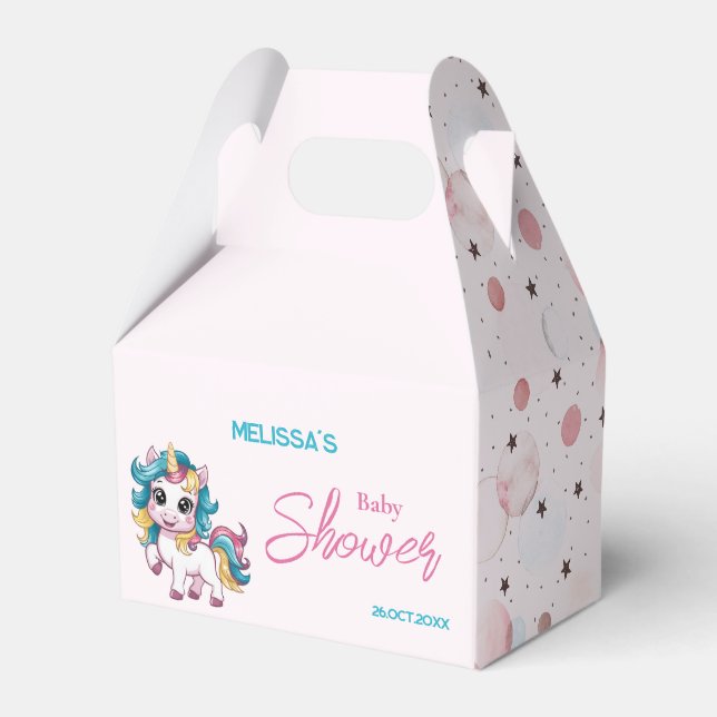 Unicorn Baby Shower Fevor Box Geschenkschachtel (Vorderseite)