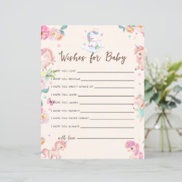 Unicorn Baby Shower Game Wish for Baby