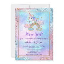 Unicorn Baby Shower Invitations