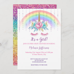 Unicorn Baby Shower Invitations