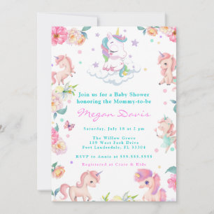 Unicorn Baby Shower Invitations