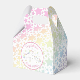 Unicorn Baby Shower Pastel Rainbow Geschenkschachtel