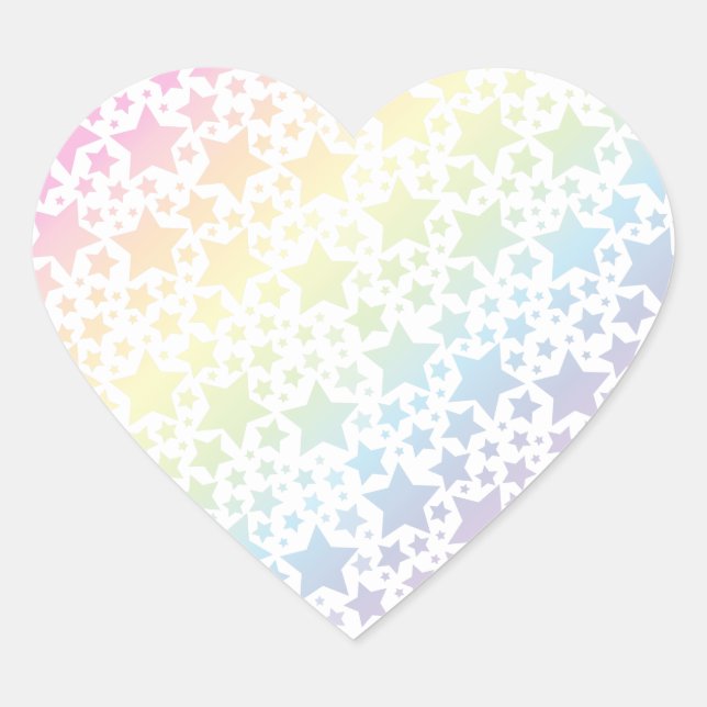 Unicorn Baby Shower Pastel Rainbow Herz-Aufkleber (Vorderseite)