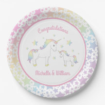 Unicorn Baby Shower Pastel Rainbow Niedlich