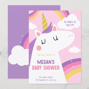Unicorn-Babydusche Einladung