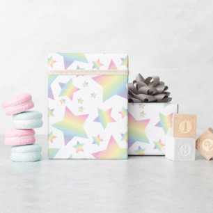 Unicorn Babydusche Pastel Rainbow Geschenkpapier