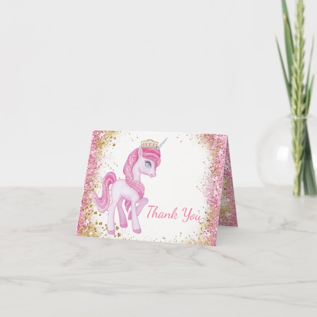 Unicorn Babydusche Vielen Dank Karten (Vorderseite)