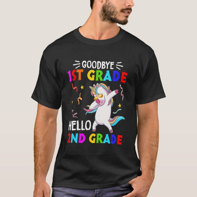 Unicorn Back To School Hello Second Grade Goodbye  T-Shirt (Vorderseite)