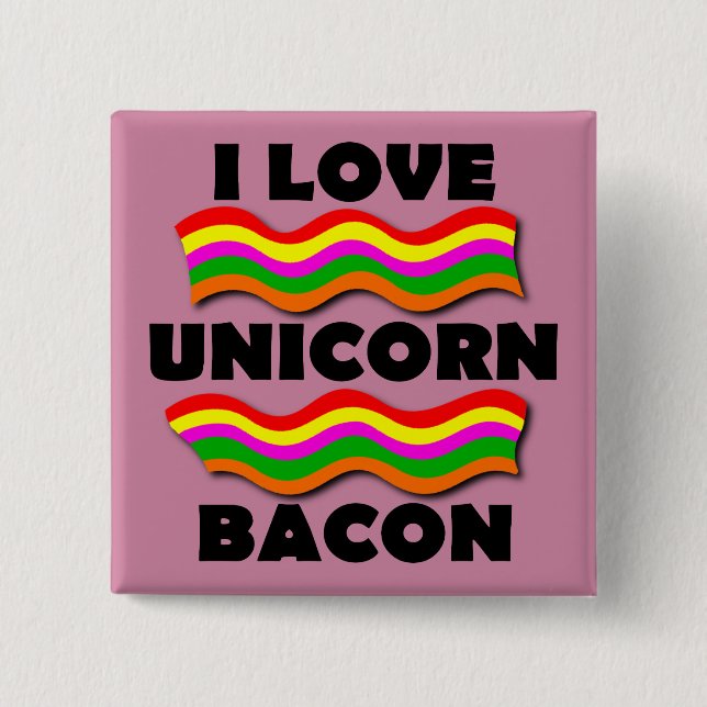 Unicorn Bacon Funny Button Abzeichen Button (Vorderseite)