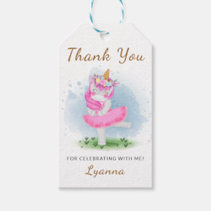 Unicorn Ballerina 4. Geburtstag Vielen Dank Geschenkanhänger