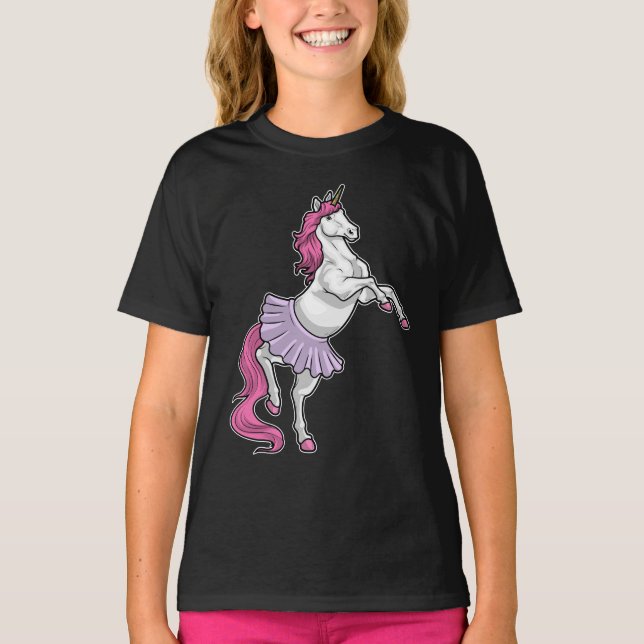 Unicorn Ballerina Ballerina Tanz T-Shirt (Vorderseite)