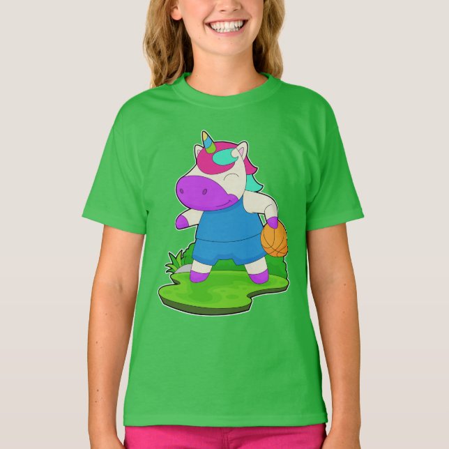 Unicorn Basketball-Spieler Basketball T-Shirt (Vorderseite)