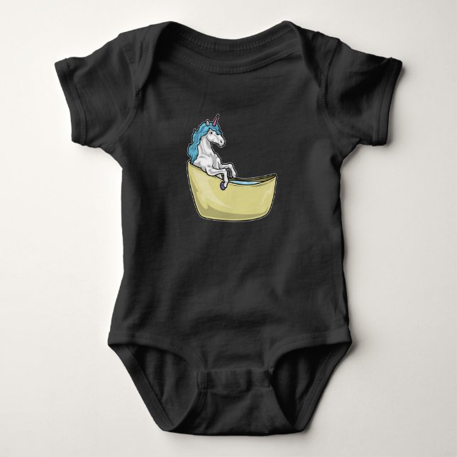 Unicorn Bathe Bathtub Baby Strampler (Vorderseite)