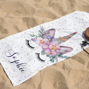 Unicorn Beach Handtuch   Einhorngesicht