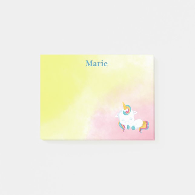 Unicorn Beauty Sleeping Post-it Klebezettel (Vorderseite)
