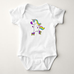 Unicorn bei Inline-Skaten mit Roller-Skaten Baby Strampler