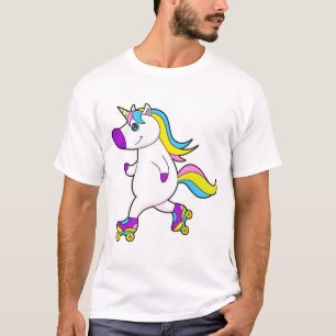 Unicorn bei Inline-Skaten mit Roller-Skaten T-Shirt