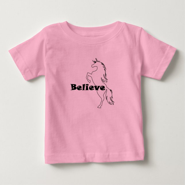 Unicorn Believe Design - Baby Fine Jersey T-Shirt (Devant)